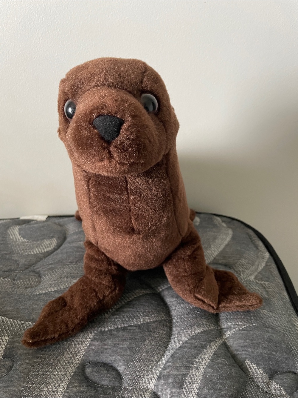 Brown Plush Seal Toy with Cute Face